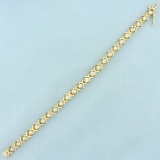 Designer X And O Diamond Tennis Bracelet In 14k Yellow Gold