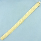Italian Diamond Cut Striped Wide Omega Bracelet In 14k Yellow Gold