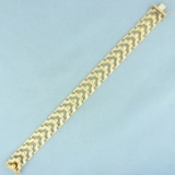 Italian Designer Fancy Link Bracelet In 14k Yellow Gold