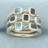 David Yurman Confetti 3 Row Cable Ring In Sterling Silver