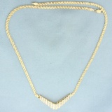 Diamond V Necklace In 14k Yellow Gold