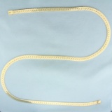 Mens 24 Inch Heavy Herringbone Link Chain Necklace In 14k Yellow Gold