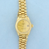 Ladies Rolex Datejust Presidential Model 6917 In 18k Yellow Gold