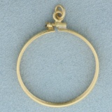 27mm Coin Bezel Pendant Or Charm In 14k Yellow Gold