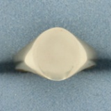 Antique European Engravable Signet Ring In 9k Yellow Gold