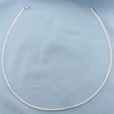 Italian 17 Inch Reversible Omega Link Necklace In 14k Yellow And White Gold