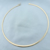 17 Inch Graduated Omega Link Necklace In 14k Yellow Gold