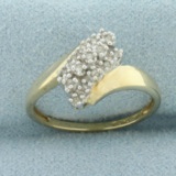 Diamond Cocktail Bypass Ring In 10k Yellow Gold