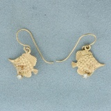 Kabana Designer Diamond Angelfish Dangle Earrings In 14k Yellow Gold