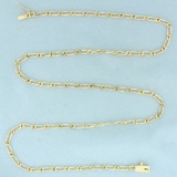 22 Inch Fancy Paperclip Link Chain Necklace In 14k Yellow Gold