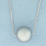 Italian Tahitian Pearl Necklace In 14k White Gold