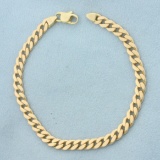 Italian Solid Curb Link Bracelet In 14k Yellow Gold