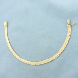 Italian Brick Link Bracelet In 14k Yellow Gold