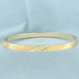 Stripe Design Bangle Bracelet In 14k Yellow Gold
