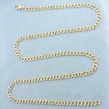 Mens 27 Inch Curb Link Chain Necklace In 14k Yellow Gold