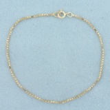Box Link Bracelet In 14k Yellow Gold
