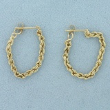 Rope Link Front To Back Hoop Earrings In 14k Yellow Gold