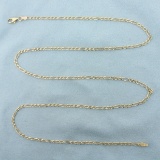 Italian Mens 26 Inch Figaro Link Chain Necklace In 14k Yellow Gold