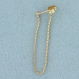 Single Front To Back Chain Hoop Earring In 14k Yellow Gold