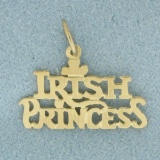 Irish Princess Charm Or Pendant In 14k Yellow Gold