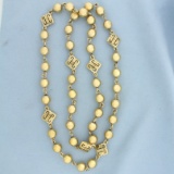 Vintage Givenchy Logo Ball Bead Necklace