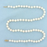 Cultured Akoya Pearl Strand Necklace In 14k Yellow Gold