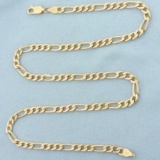 Italian 19 Inch Figaro Link Chain Necklace In 10k Yellow Gold