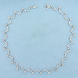 Designer Diamond Choker Necklace In 14k White Gold