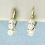 Diamond Drop Earrings In 14k White Gold