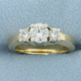 Three Stone Diamond Engagement Or Anniversary Ring In 14k Yellow Gold