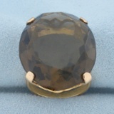 50ct Smoky Topaz Statement Ring In 18k Yellow Gold