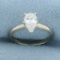 1ct Pear Diamond Solitaire Engagement Ring In 14k White Gold