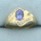 Tanzanite And Diamond Ring In 14k Yellow Gold