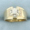 Illusion Set Diamond Engagement Ring In 14k Yellow And White Gold