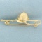 Jockey Helmet Riding Crop Racing Horse Brooch In 18k Yellow Gold