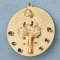 Large French Moulin Rouge Cancan Dancer Pendant In 14k Yellow Gold