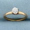 Antique Old Mine Cut Diamond Victorian Engagement Ring In 14k Rose Gold