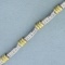 Two Tone Diamond Tennis Bracelet In 18k White And Yellow Gold