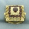 Vintage Garnet Ring In In 18k Yellow Gold