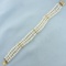 Triple Strand Cultured Pearl Bracelet In 14k Yellow Gold