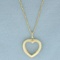 Modern Heart Necklace In 14k Yellow Gold