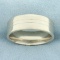 Mens Designer Diana Banded Wedding Band Ring In 14k White Gold