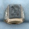 Spartan Roman Soldier Hematite Ring In 14k Rose Gold And White Gold