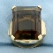 50ct Smoky Topaz Statement Ring In 14k Yellow Gold