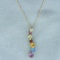 Rainbow Gemstone Journey Necklace In 14k Yellow Gold
