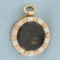 Antique Mourning Hair Locket Charm Or Pendant In 10k Rose And White Gold