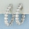 Diamond Hoop Earrings In 14k White Gold