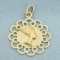 Queen Nefertiti Pendant Or Charm In 14k Yellow Gold