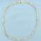 Italian 17.5 Inchtwisting Brick Link Necklace In 14k Yellow Gold