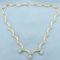 Unique Diamond Station Necklace In 14k Yellow Gold